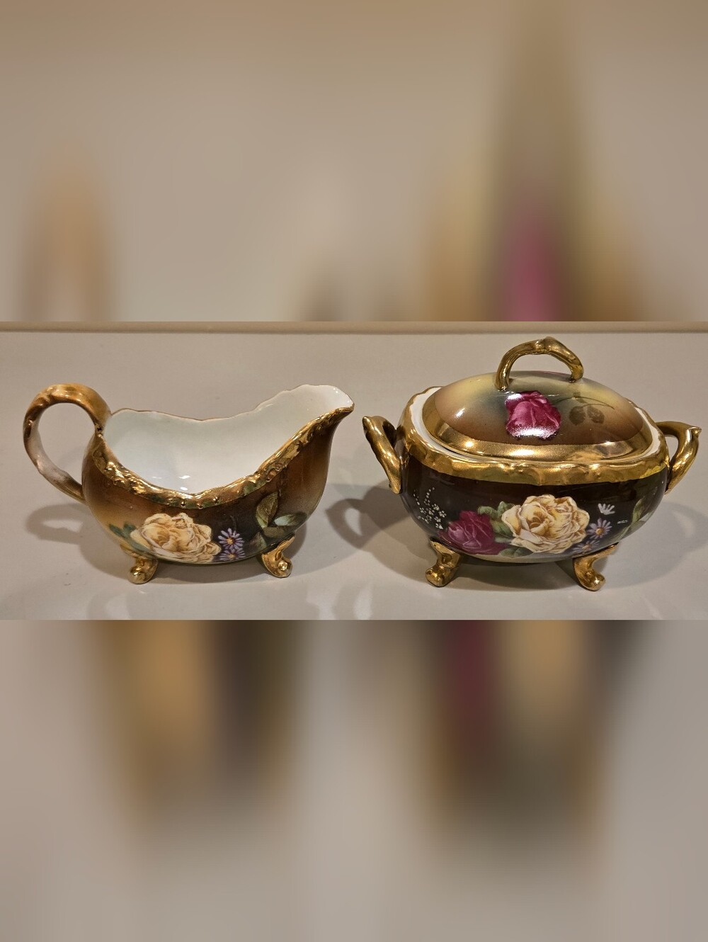O&E.G. Royal Austria Porcelain Creamer And Sugar Set